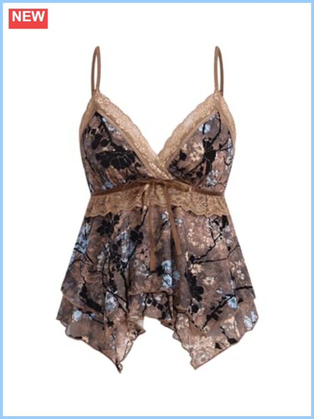 Viscose Babydoll Tank Top Going Out Y2K Lace Cute Shirt